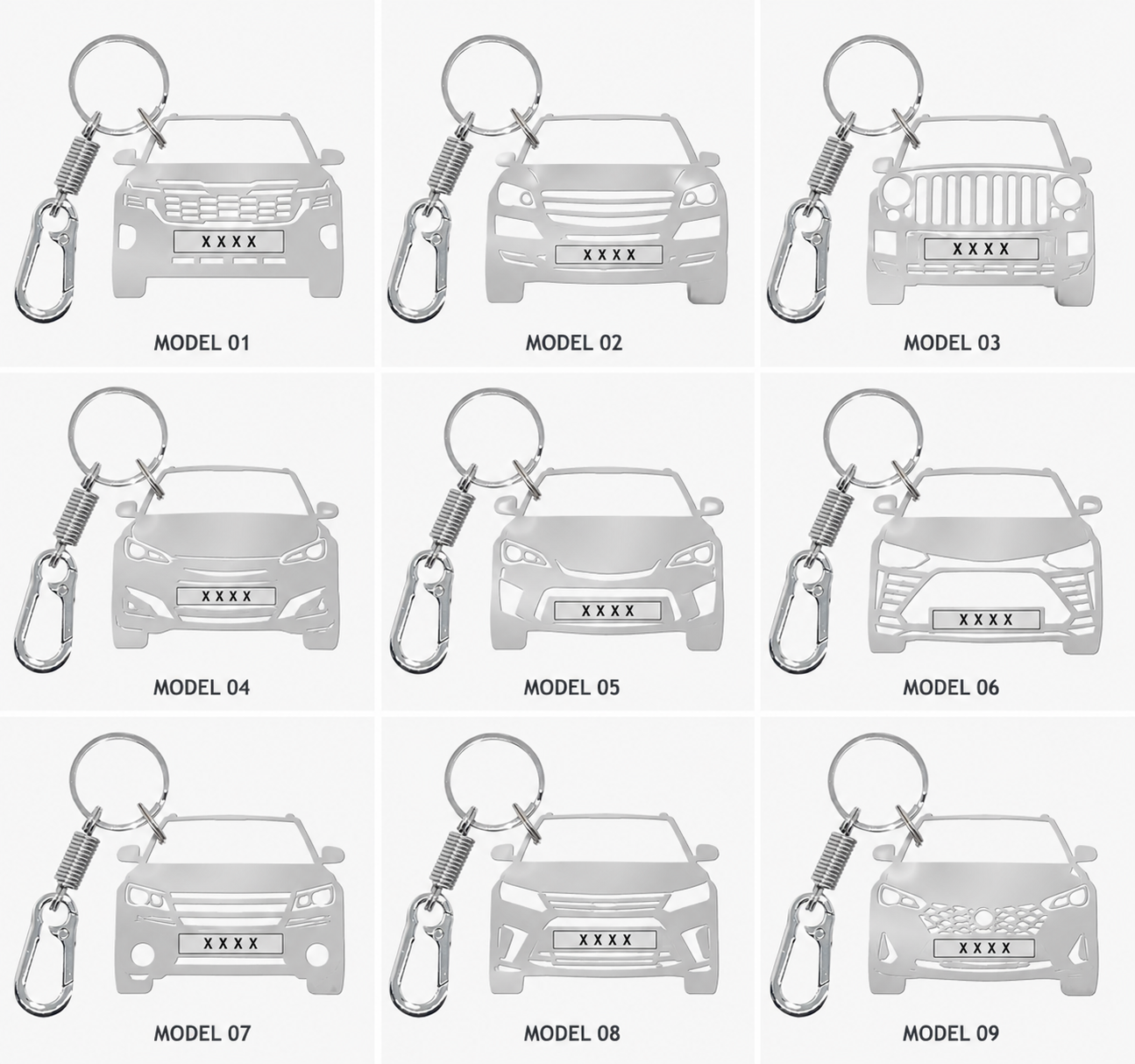PACK OF 2 Personalized Stainless Steel Car Keychain with Name & Vehicle Number engraved. Car shape Keychain - Gift for Father's Day. For brothers, dads, boyfriends. Car model keychains | car keychains.