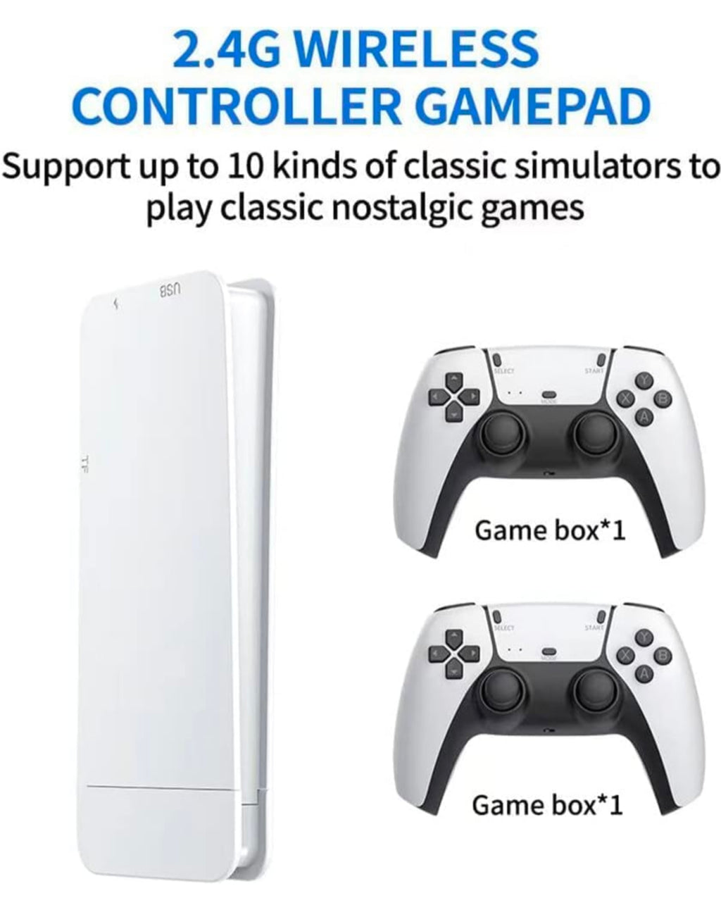 M15 Gaming stick Console with 20000+ Games, Wireless Dual Controller, HDMI Plug & Play Retro Gaming Console, 64GB Memory Card, Classic Video Game Console for TV