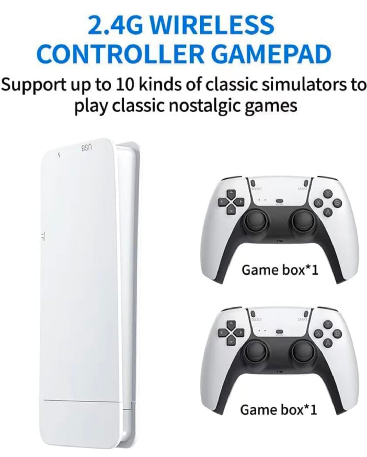 M15 Gaming stick Console with 20000+ Games, Wireless Dual Controller, HDMI Plug & Play Retro Gaming Console, 64GB Memory Card, Classic Video Game Console for TV