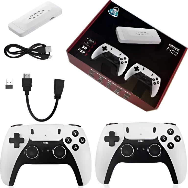 M22 Retro Handheld Game Stick - Wireless HD, 52 Emulators, 30,000+ Games, 64GB, Classic Edition with Takken/GTA Vcity/God of War, White
